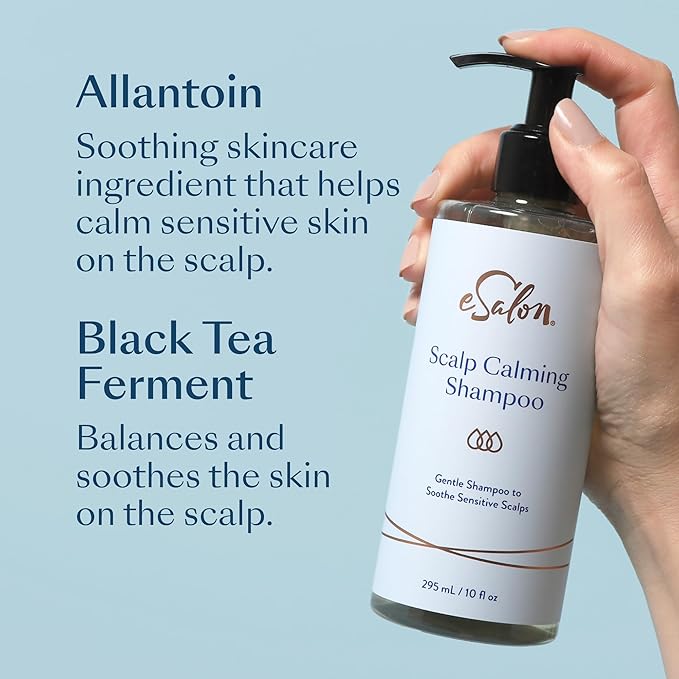 eSalon Scalp Calming Shampoo, Gentle Formula with Allantoin and Black Tea Ferment, 10 fl oz