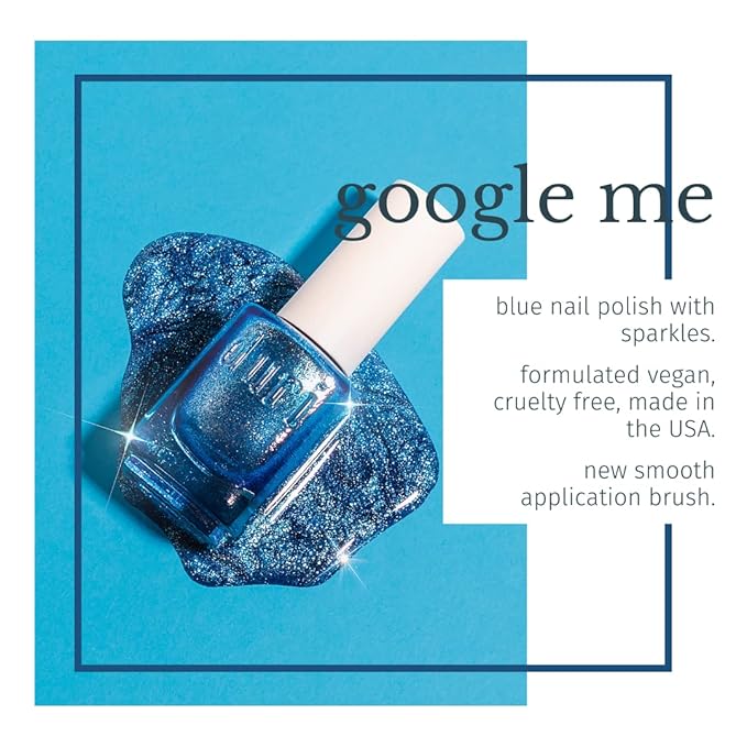 duri Nail Polish, 759 Google Me, Striking Blue Ingrained with Glitter, Full Coverage, Lasting, Quick Drying, 0.45 Fl Oz