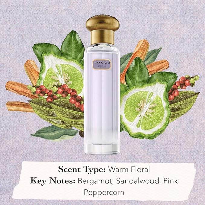 Tocca Women's Perfume, Colette Fragrance, 0.68 oz. (20 ml) - Warm Floral, Bergamot, Sandalwood, Pink Peppercorn