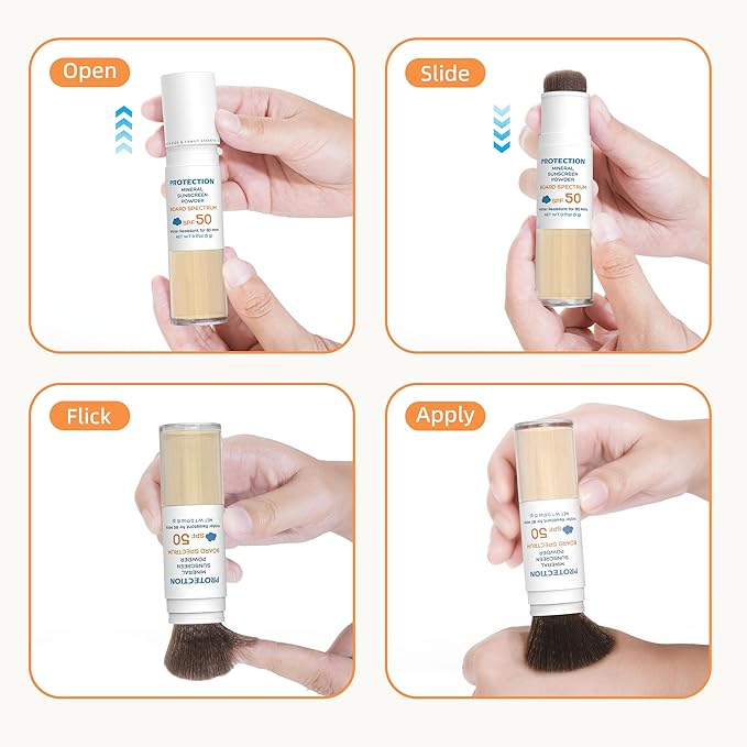 Bella’s Friends SPF 50 Brush-On Mineral Powder Sunscreen, Broad Spectrum Protection for All Skin Types, Translucent, Safe on Scalp, Reef-Friendly, Waterproof, Travel Size, Beach Essentials