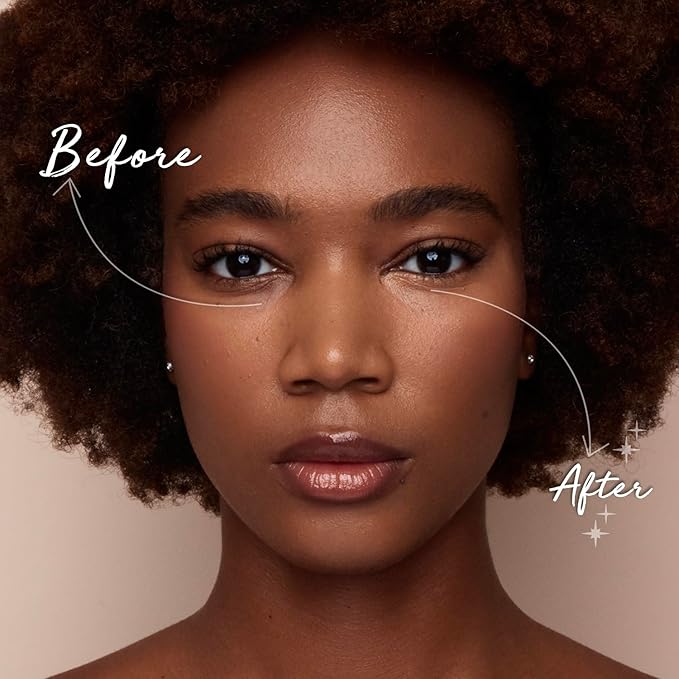 Palladio Under Eye Brightener, Conceal, Brightens, Reduces Appearance of Dark Circles, With Caffeine Peptides & Vitamin E, Tired Skin Color Correcting Brightener & Primer (Golden Tan)