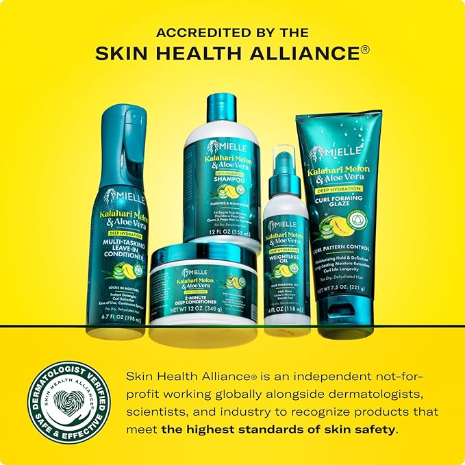 Mielle Kalahari Melon & Aloe Vera Deep Hydration Shampoo & 2-Minute Deep Conditioner Bundle - For Dry, Curly, and Textured Hair
