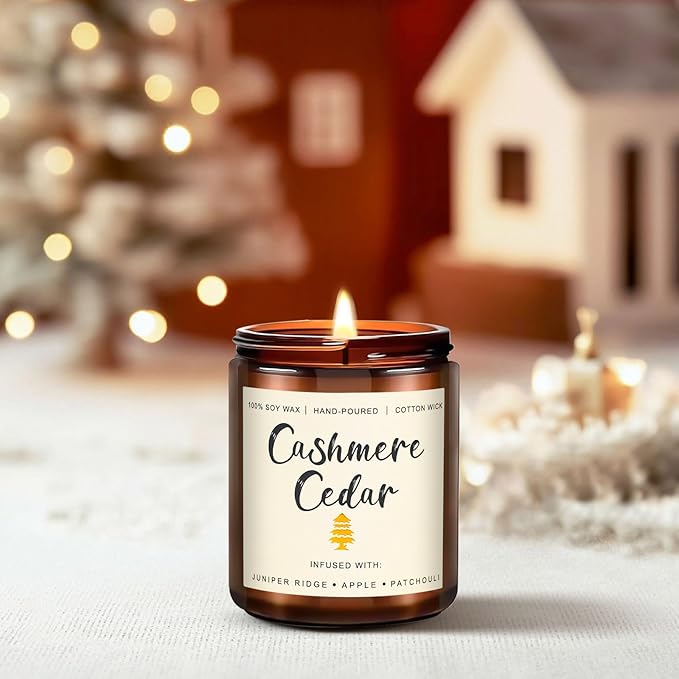 6 Pack Fall Scented Candles for Home, Candles Gifts Sets for Women Men Birthday Thanksgiving Day Merry Christmas, 7.1Oz Large Jar | Long Lasting Soy Wax Candles with Cinnamon Apple, Smoke Vanilla