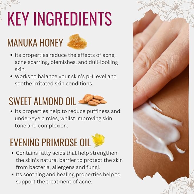 Vitamin C Night Cream for Face and Neck with Evening Primrose Oil, Manuka Honey & Sweet Almond Oil | Plant Based Formula | Carefully formulated to keep your skin young and healthy!