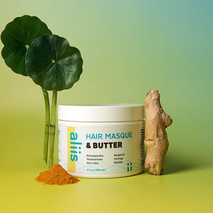 ALIIS Hair Masque & Butter – Deep Moisture Treatment for Dry, Damaged, or Frizzy Hair | Restorative, Plant-based, Color-Safe Hair Mask | Sulfate-Free | 8 oz