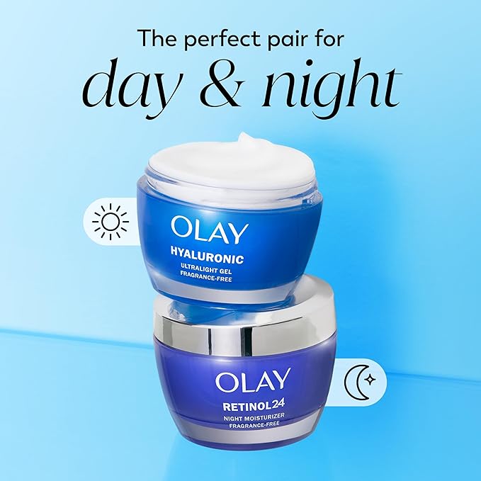 Olay Hyaluronic Acid Face Moisturizer, Instant Hydration for Women, Fragrance-Free - Dry Skin Solution, Glowing, Smoothing, Plumping, Renewing - Niacinamide, Amino Peptides 1.7 Oz