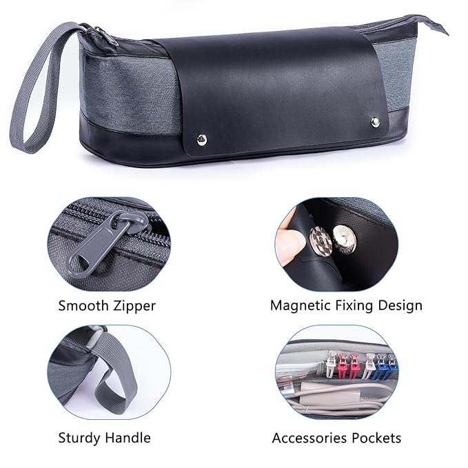 2IN1 Hair Tools Travel Bag with Removable Heat Resistant Mat Curling Iron Travel Case, Hair Dryer Organizer for Flat Irons, Straighteners and Haircare Accessories, Hot Tools Travel Bag Hair