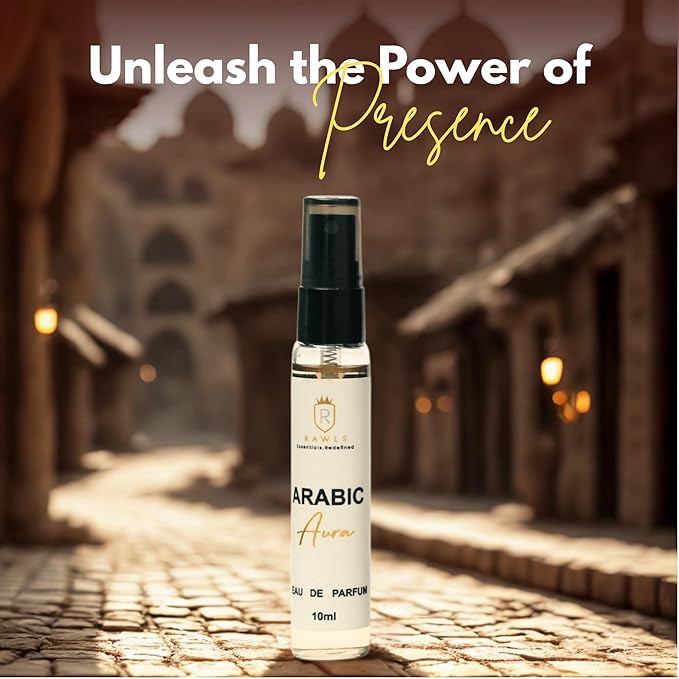 Arabic Aura Eau de Parfum Spray – Unisex Long-Lasting Perfume with Coffee, Jasmine, Vanilla & Cedarwood – Clean Luxury Fragrance for Day & Night, Travel Size, 10ml
