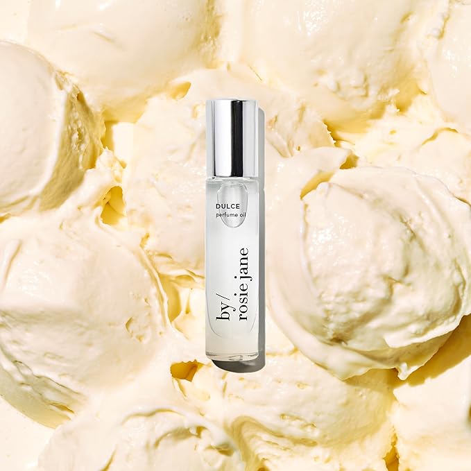 By Rosie Jane Perfume Oil (Dulce) - Travel Size Roll On Perfume with Notes of Creamy Vanilla, Brown Sugar & Warm Hinoki Wood - Paraben, Sulfate & Phthalate Free (7ml)