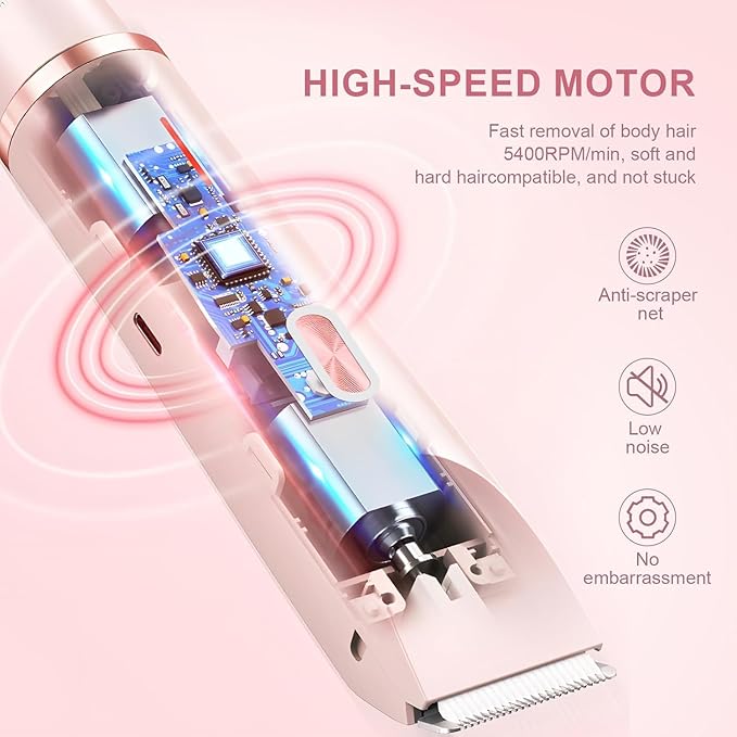 2025 New Bikini Trimmer for Women,Dermave Bikini Shaver,2-in-1 Electric Razors for Women(Pink)