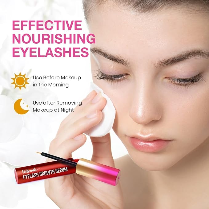 VieBeauti Premium Eyelash Growth Serum: Lash Enhancing Serum with Advanced Formula to Boost Longer Fuller and Thicker Looking Lashes - Vegan & Cruelty-Free for Sensitive Eyes 3mL 3-Month Supply