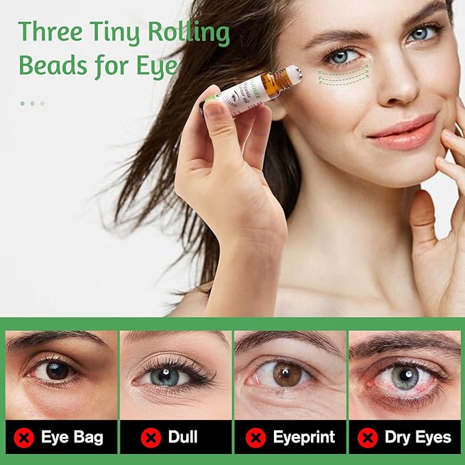 5 Pcs Castor Oil Roll on Set, Certified Organic Castor Oil Rolling for Skin Waist Back Leg Lip Eyebrow Hair, Cold Pressed Essential Oil in Glass Bottle