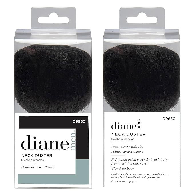 Diane Neck Duster Brush for Hair Cutting, Removes Loose Hair from Neckline and Ears, Soft Nylon Bristles, Stand Up Base, 5”