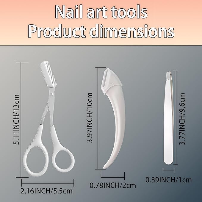 eye brow trimmer, 2 - in - 1 Eyebrow Trimming Set with Comb, Stainless Steel Professional Eyebrow Clipper, Eyebrow Grooming Tools for Women and Men, Beauty Accessory Tools (3 pack) (White)