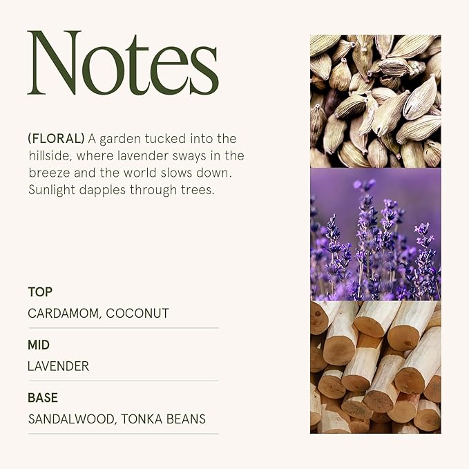 LA JOLIE MUSE Jardin de Lavender Scented Candle - Coconut, Lavender & Sandalwood | 6 oz Natural Soy Wax | 40 Hours Clean Burn | Aromatherapy Candle for Relaxation | Elegant Home Decor