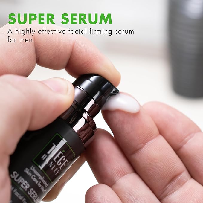 Tiege Hanley Anti Aging Face Serum for Men, Super Serum with Peptides, Retinyl Palmitate, and Sodium Hyaluronate to Firm Skin and Reduce Fine Lines, Men’s Skin Care, 0.5 Fl Oz, 2 Pack