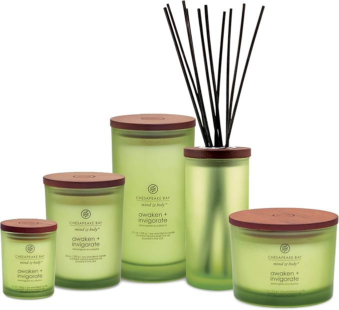 Chesapeake Bay Candle Scented Candle, Awaken + Invigorate (Lemongrass Eucalyptus), Coffee Table