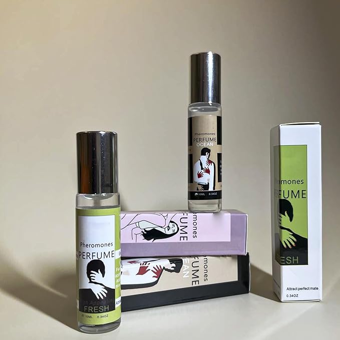 Pheromones Ocean Fresh Sweet Perfume Collection, High Appealing Fragrance, Roll-on Glass Bottle, 0.34oz, 10ml