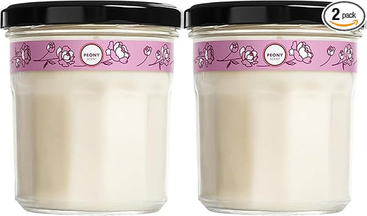 MRS. MEYER'S CLEAN DAY Aromatherapy Candle, 35 Hour Burn Time, Made with Soy Wax and Essential Oils, Peony, 7.2 Oz, Pack of 2