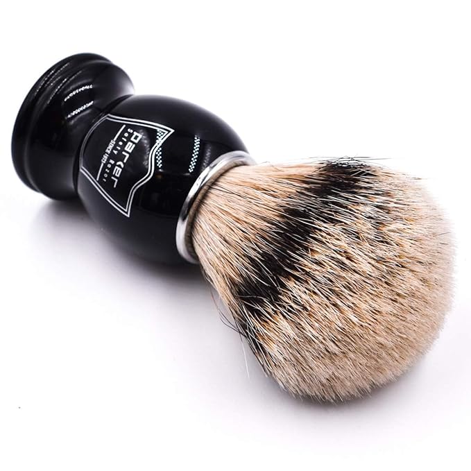 Parker Silvertip Badger Shaving Brush with Resin Handle & Resin Stand | 22mm Soft Knot for Rich Lather | Handcrafted Brush for Shave Cream or Soap | Premium Wet Shaving Accessory | Iconic Brand