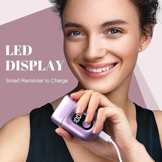 Cordless Electric Shaver for Women: Mini Electric Razors with LED Display - Rechargeable Bikini Trimmer - IPX7 Waterproof Wet Dry Face Razor for Body Pubic Leg