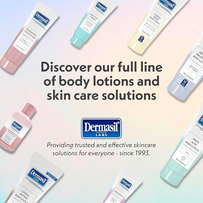 Dermasil Body Lotion, Dry Skin Treatment, 3-Pack – Non-Greasy, Fast-Absorbing, Fragrance-Free Lotion, Cruelty-Free, 8 Oz Ea