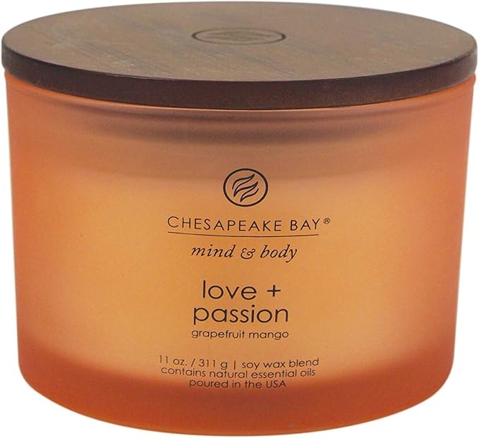 Chesapeake Bay Candle PT40255 Scented Candle, Love + Passion (Grapefruit Mango), Coffee Table , Orange, Home Décor