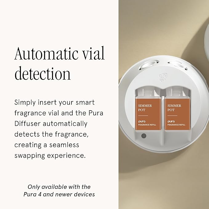 Pura Home Scent Refill - Smart Home Air Diffuser - Hours of Luxury Fragrance per Refill - Home Essential - Clean & Safe Diffuser Fragrance - 2 Pack, Simmer Pot