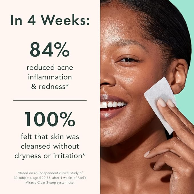 Rael Toner for Face, Miracle Clear – Daily Toner with Succinic Acid, Vitamin B5, Hydration, Korean Skin Care (5.1 oz)