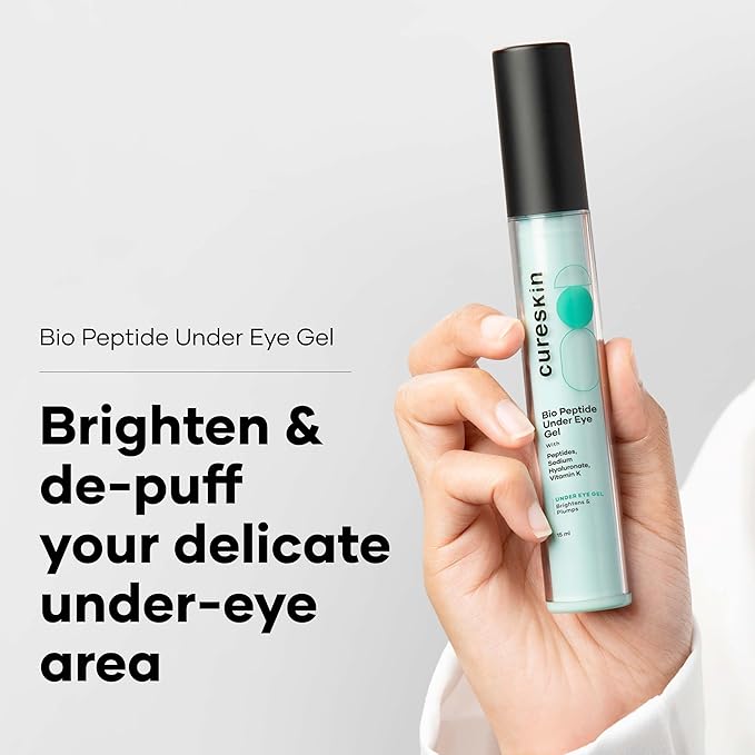 Cureskin Under Eye Gel for Dark Circles for Women and Men | Bio-Peptide Under Eye Gel to Reduce Dark Circles, Puffiness & Wrinkles | Under Eye Cream for Men and Women