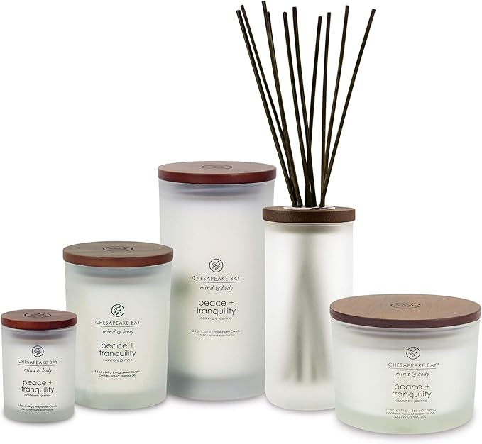 Chesapeake Bay Candle Scented Candle Peace + Tranquility (Cashmere Jasmine) Medium Jar Home Décor