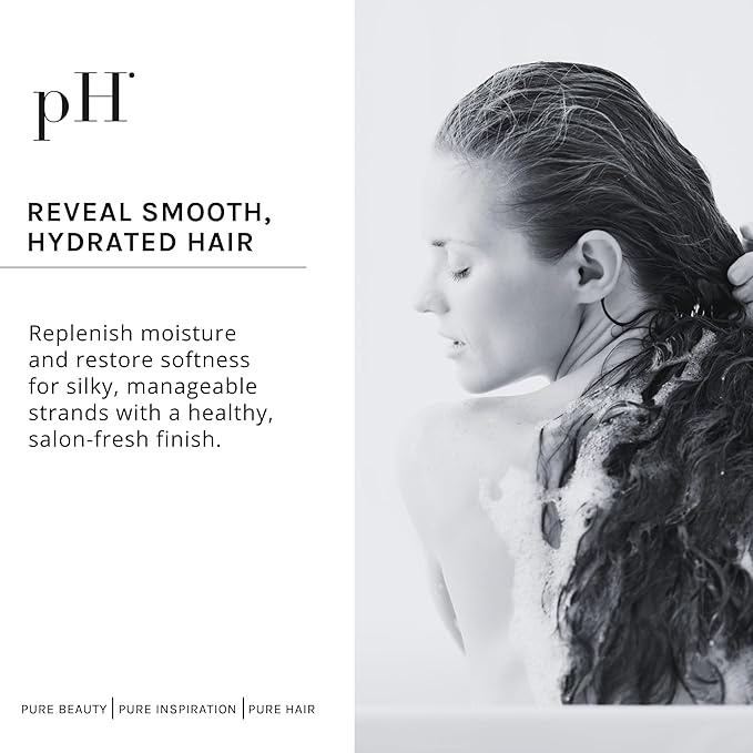 pH PURE HAIR Deep Moisture Shampoo & Conditioner Set - Moisturizing Formula For Dry Damaged Hair - Enriched with Kokum Nut Butter and Rose Extract - 8.45 Oz (Pack of 2)