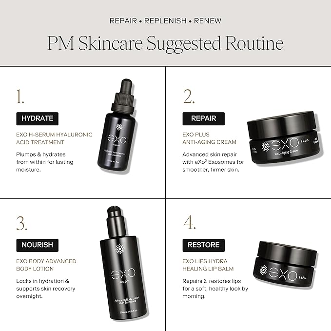 EXO SKIN SIMPLE - EXO H-SERUM™ Exoceuticals Hyaluronic Acid Treatment - Luxury Beauty Serum for Hydration - Premium Exosomes Skincare - Hydrating & Moisturizing with Aloe Vera - 30ml, 1fl.oz.
