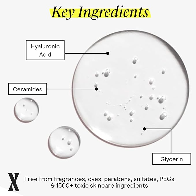 Untoxicated Face Wash - Gentle & Hydrating Face Cleanser for Sensitive Skin - Ceramides, Hyaluronic Acid & Glycerin - No Common Irritants - Non-Foaming - Soap Free - Fragrance Free - 7 Ounce