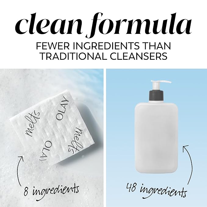 Olay Face Wash, Retinol Cleansing Melts, Fragrance-Free, Daily Use Gentle Cleanser, For All Skin Types, Travel Size, Water-Activated to Clean, Tone, and Refresh, 64ct (2 Pack x 32ct)