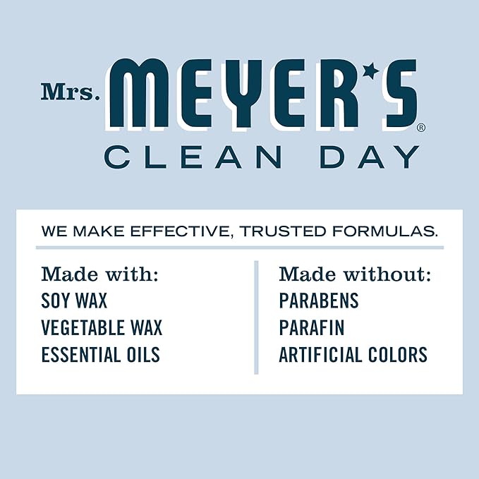 MRS. MEYER'S CLEAN DAY Soy Aromatherapy Candle, 35 Hour Burn Time, Made with Soy Wax and Essential Oils, Limited Edition Snowdrop, 7.2 oz - Pack of 2