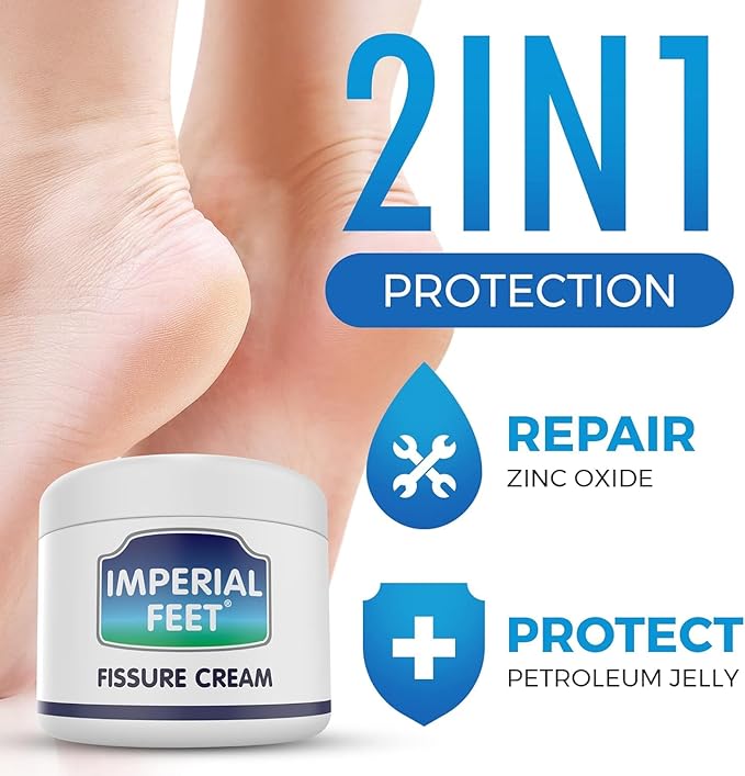 2 in 1 Foot Cream for Dry Cracked Heels - XL Foot Repair Cream for Dry Feet - Suitable for Diabetics - Used by Professionals