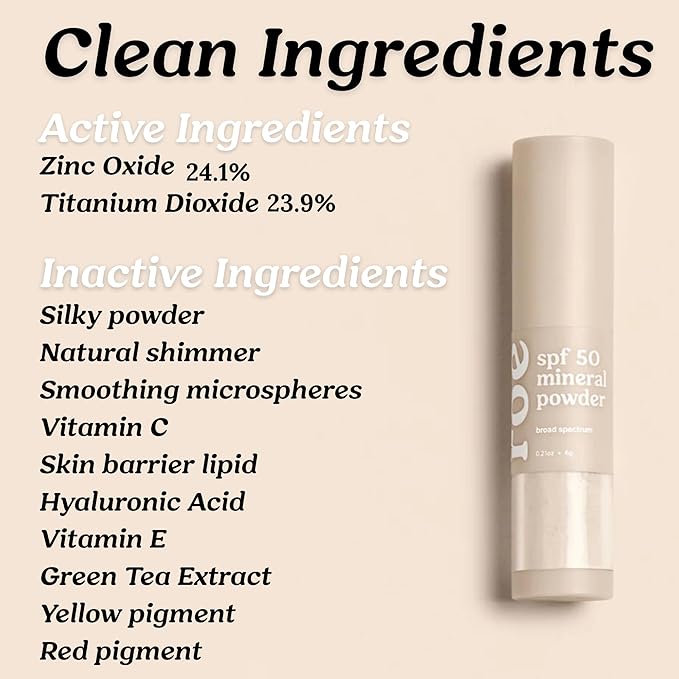 Roe Wellness- Kids SPF 50 Brush On Mineral Sunscreen Powder EWG, Reef-Friendly, Easy to Apply for Kids, Babies & Parents