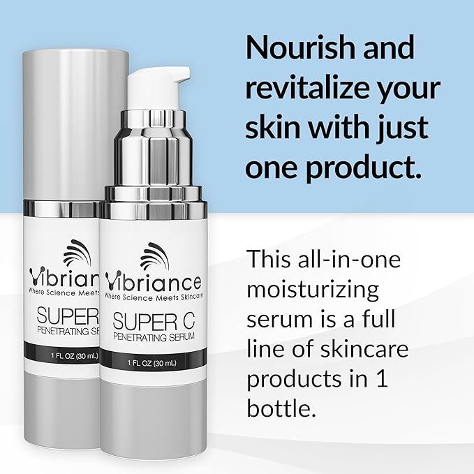 Vibriance Super C Serum for Mature Skin - All-in-One Vitamin Formula Hydrates, Firms, Lifts, Smooths, Targets Age Spots, Wrinkles, 1 fl oz