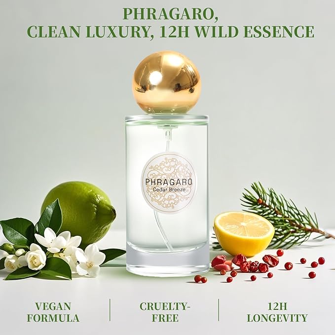 Cedar Breeze Eau de Toilette Spray – Floral Citrus Vanilla Amber Perfume – Vegan & Cruelty-Free, Long-Lasting French-Inspired Fragrance – Unisex Luxury Perfume, 1.7 Fl Oz / 50ml