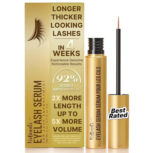 VieBeauti Lash Serum for Eyelash Growth: Eyelash Growth Serum with Advanced Formula to Boost Longer Fuller and Thicker Looking Lashes - Vegan & Cruelty-Free for Sensitive Eyes 5-Month Supply - 5 ML