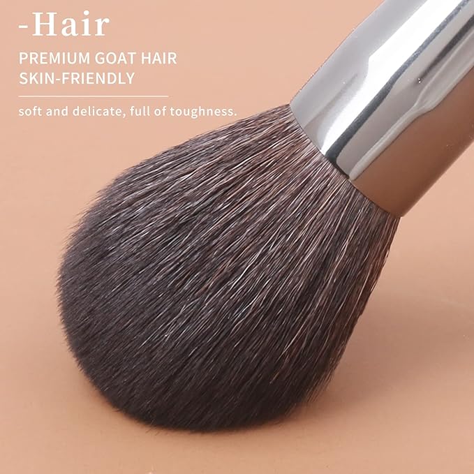 Deluxe Natural Goat Hair Makeup Brush Set with Case, Luxury ENZO KEN Cosmetic Brushes Makeup Set, Natural Makeup Brushes, Natural Bristle Makeup Brushes, Natural Hair Makeup Brushes Set Professional.