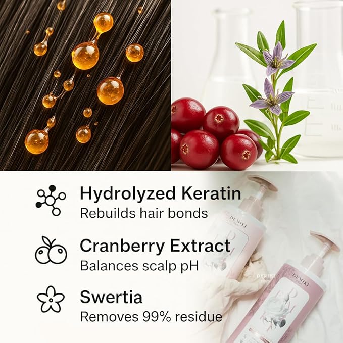 DEMIKI Japanese Shampoo and Conditioner Set for Women,Sulfate Free Shampoo for Oily Hair,Paraben Free, Sulfate Free, Rose Scent,Clarifying Shampoo Moisturizing and Volumizing Natural Hair Care,32oz