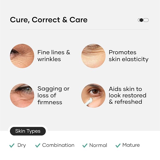 Cureskin Under Eye Gel for Dark Circles for Women and Men | Bio-Peptide Under Eye Gel to Reduce Dark Circles, Puffiness & Wrinkles | Under Eye Cream for Men and Women