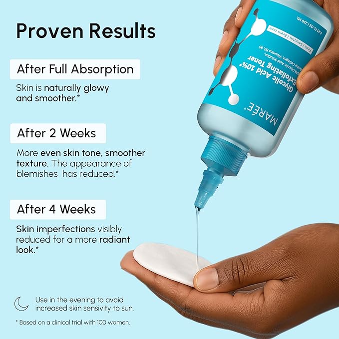 MAREE Glycolic Acid Toner 10% - Exfoliating Toner for Face - Glycolic Acid Face Exfoliator - Face, Scalp & Underarms Exfoliant Spray Alternative - Facial Toner for Women - Acido Glicolico para Manchas