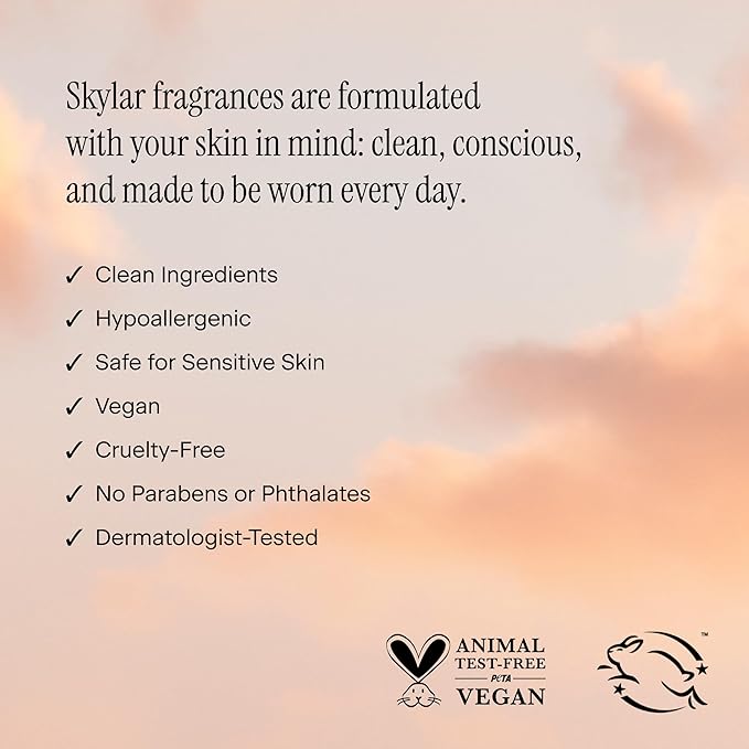 Skylar Vanilla Sky Eau de Parfum -Hypoallergenic & Clean Perfume for Women & Men, Vegan & Safe for Sensitive Skin-Notes of Cappuccino, Vanilla & Caramelized Cedar - 10mL /0.33 Fl oz