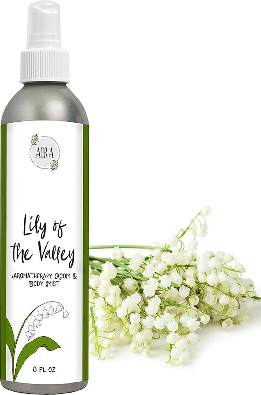 Aira Mist Lily of the Valley Organic Room Spray - Essential Oil Spray with Organic Ingredients & Therapeutic Essential Oils - Living Room Spray Free of Alcohol & Parabens - Home Fragrance - 8 Ounces