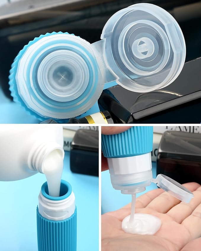 Travel Bottles for Toiletries 8 Pack, TSA Approved 3 oz Travel Containers with Clear Bag, Leak Proof Silicone Squeezable Essentials Jars