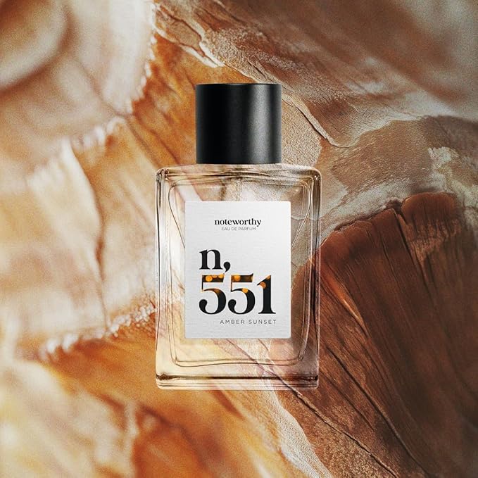 Noteworthy n,551 Amber Sunset Eau De Parfum – Lily of the Valley, Amber, Sandalwood | Sophisticated, Warm Fragrance for Any Occasion | Long-lasting Unisex Perfume for Women & Men (50ml)