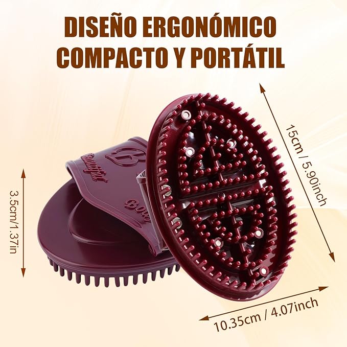2Pcs Meridian Massage Brush, Handheld Massage Brush for Belly, Beauty Professional Full Body Relaxation Massager Brushs Tools, SPA Meridian Pressure Brushes with Essential Oils (Light Purple-1)